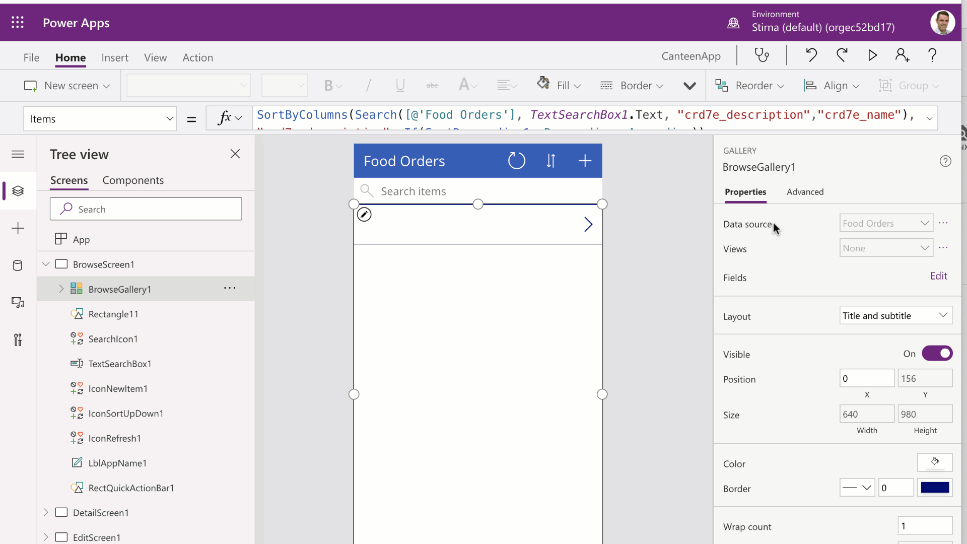 This image shows how to name a canvas app file and save it. 