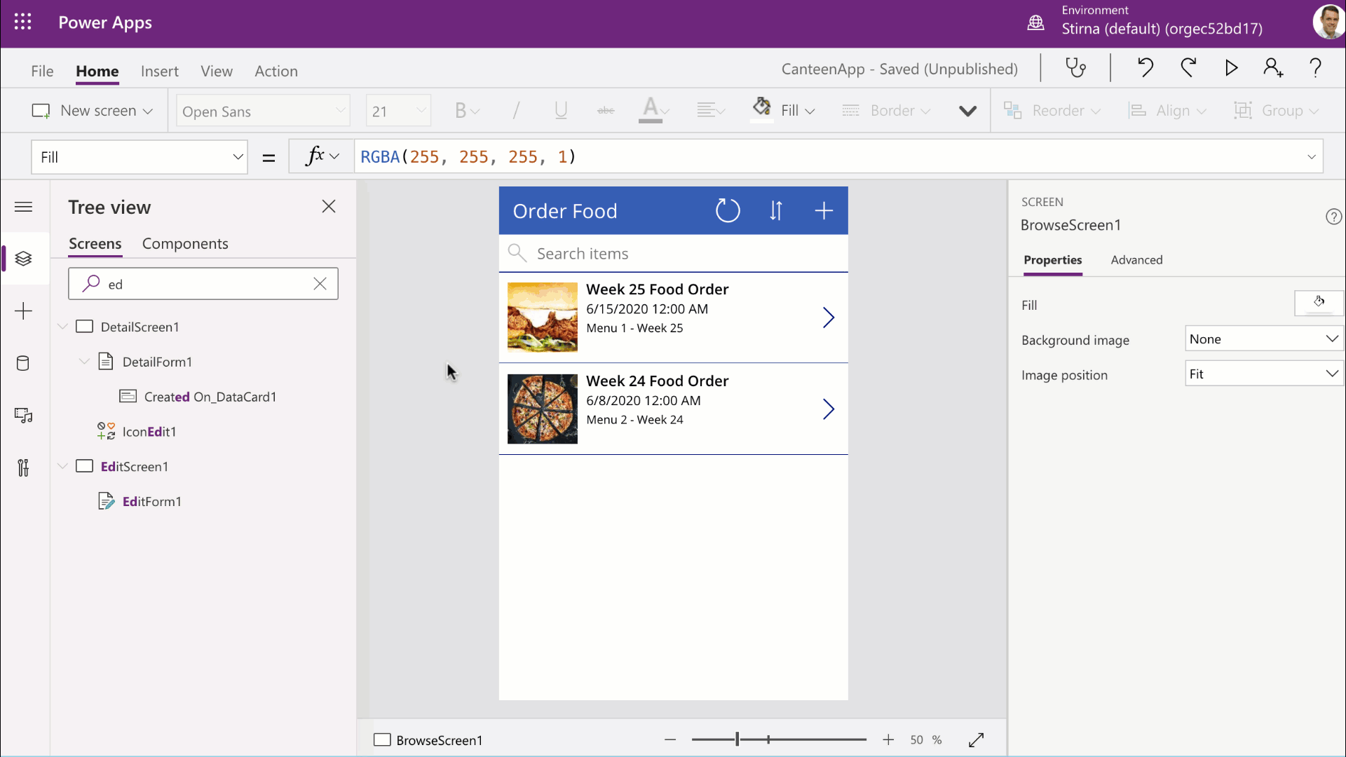 This image shows how to save a canvas app.