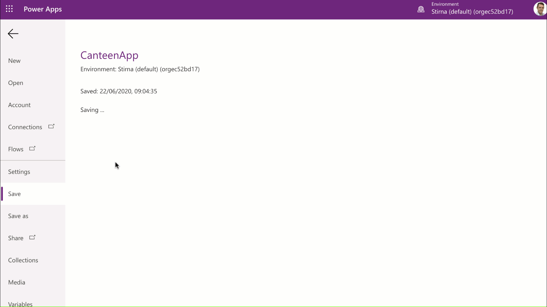 This image shows how to publish a canvas app